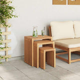 Garden Side Table 3 pcs Brown 33 x 44.5 x 51 cm Solid Teak Wood 42006351