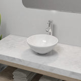 Bathroom Basin with Mixer Tap Ceramic Round White 275494