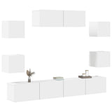 7 Piece TV Cabinet Set White Engineered Wood 3114518