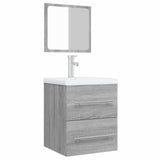 Bathroom Cabinet with Mirror Grey Sonoma 41x38.5x48 cm Engineered Wood 820470