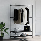 Clothes Rack with Shelves Black Engineered Wood 834200