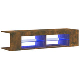 TV Cabinet with LED Lights Smoked Oak 135x39x30 cm 815693