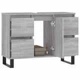 Bathroom Cabinet Grey Sonoma 80x33x60 cm Engineered Wood 831666