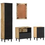 4 Piece Bathroom Furniture Set Solid Wood Mango 3206315