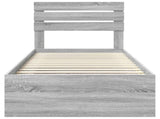 Bed Frame Grey Sonoma 100 x 200 cm Solid Pine Wood 3411452