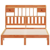 Bookcase Bed without Mattress Wax Brown 135x190cm Solid Wood Pine 3322614