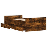 Bed Frame Smoked Oak Engineered wood Single Bed Frame 3207375