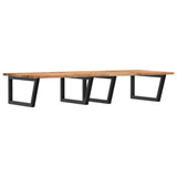Basin Shelf Wall Mounted Steel and Solid Wood Acacia 3302931