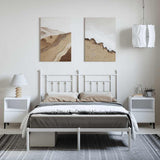 Metal Bed Frame without Mattress with Headboard White 150x200cm 353588
