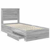 Bed Frame with Drawer with Headboard Manual Engineered Wood 3410363