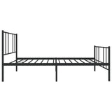 Metal Bed Frame without Mattress with Footboard Black 90x190cm 352490