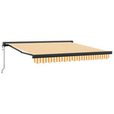Retractable Awning Yellow and white 300 x 250 cm Fabric, Metal 3329926
