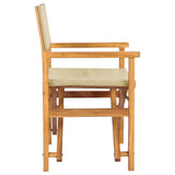 Dining Chair Brown and Beige 56 x 54 x 87 cm Solid Teak Wood 42032679