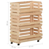 Vegetable Trolley 57x30x80 cm Solid Pinewood 327326
