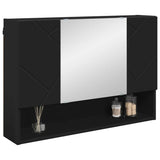 Mirror Cabinet with Door Black 80 x 17 x 55 cm Engineered Wood 883355