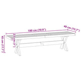 Dining Bench NOAIN X-Shaped Legs 180x40x45 cm Solid Wood Pine 4100049