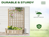 Garden Planters with Trellis for Climbing Vines, Wood Raised Beds for Garden, Flower Pot, Indoor T3398P320084