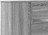 Headboard Cabinet with LED Grey Sonoma 180 x 16.5 x 103.5 cm 8006573