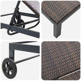 Sunbed Reclining 2-person 3 pcs Brown Poly Rattan 42004130