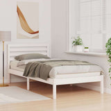 Bed Frame with Headboard White 100 x 200 cm Solid Pine Wood 872267