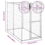 Outdoor Dog Kennel Galvanised Steel 110x220x180 cm 150801