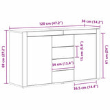Sideboard with Drawer White 120 x 36 x 69 cm Engineered wood 3333856