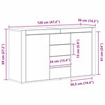 Sideboard with Drawer Black 120 x 36 x 69 cm Engineered wood 3333857