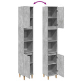 Bathroom Cabinet Concrete Grey 30x30x190 cm Engineered Wood 857101