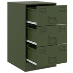 ZNTS Bedside Cabinet Olive Green 34.5x39x62 cm Steel 841783