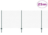 Chain Link Fence with Post 25 x 1.4 m PVC-Coated Steel 3336254