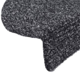 Stair Mats Self-adhesive 15 pcs 65x21x4 cm Dark Grey Half Round Large 132697
