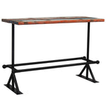 ZNTS Bar Table Solid Reclaimed Wood Multicolour 150x70x107 cm 245388