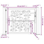 Garden Gate Anthracite 105x80 cm Steel Bamboo Design 153178