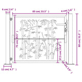 Garden Gate Anthracite 105x80 cm Steel Bamboo Design 153178