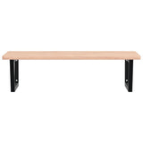 Basin Shelf Wall Mounted Steel and Solid Wood Beech 3302519