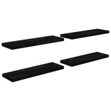 Floating Wall Shelves 4 pcs High Gloss Black 80x23.5x3.8 cm MDF 323774