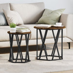 ZNTS Side Tables 2 pcs Smoked Oak Engineered Wood 868263