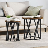 ZNTS Side Tables 2 pcs Smoked Oak Engineered Wood 868263