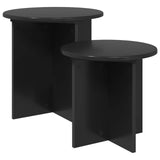 Side Table Set with Storage 2 pcs Black Oak Engineered Wood 8001011
