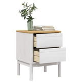 Bedside Cabinet "FLORO" White 45x39x57 cm Solid Wood Pine 374003