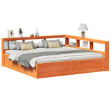Bookcase Bed without Mattress Wax Brown 200x200cm Solid Wood Pine 3324450