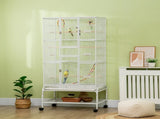 Large Bird Cage Budgie Cage 3 Tier Aviary with Stand Wheels, Toys, Ladders, Shelf for Canaries, T3398P349817