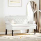 Bench White 119.5 x 64.5 x 75 cm Faux Leather 42019300
