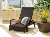 Reclining Rattan Lounger, with Extending Footrest - Brown T3398P315377