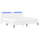 Bed Frame with LED Strip Lights White 180 x 200 cm Faux Leather 3415287