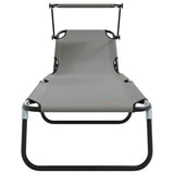 Folding Sun Lounger Folding 2 pcs Grey 190 x 57 x 81 cm Oxford 42003137