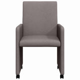 Dining Chairs with Wheels 2 pcs Taupe 57 x 66 x 94 cm Fabric 42017813