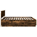 Bed Frame Smoked Oak 200 x 200 cm Engineered Wood 3408044