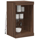 Sideboard with LED Lights Brown Oak 41x37x67 cm 836727
