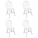 Dining Chairs 4 pcs White Solid Rubber Wood 242027